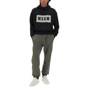 MSGM Logo Box Hoodie Men BLACK Sweaters & Cardigans